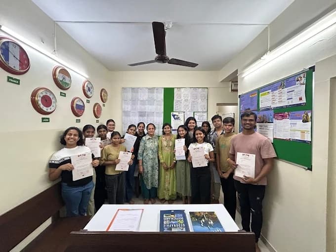 Students participating in activities at Suchitra's Foreign Language Institute
